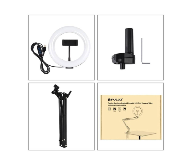 Puluz Statyw biurkowy z lampą LED 20cm - 1508837 - zdjęcie 3